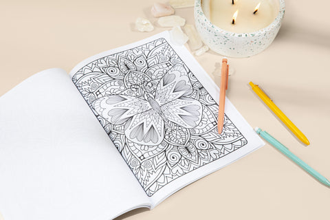 The Eternal Butterfly: A Coloring Journey Book Opened