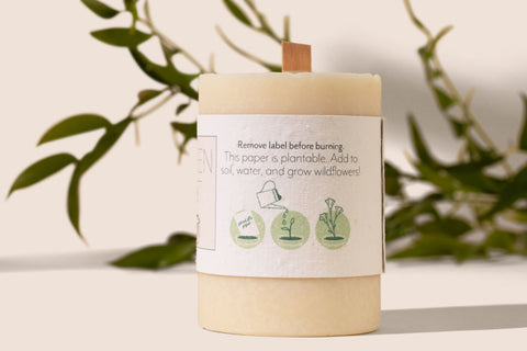 soy candle safety label
