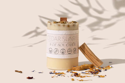 cedar sunrise soy candle