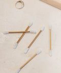 bamboo swabs on table