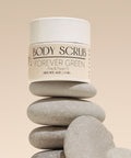 body scrub on rock display